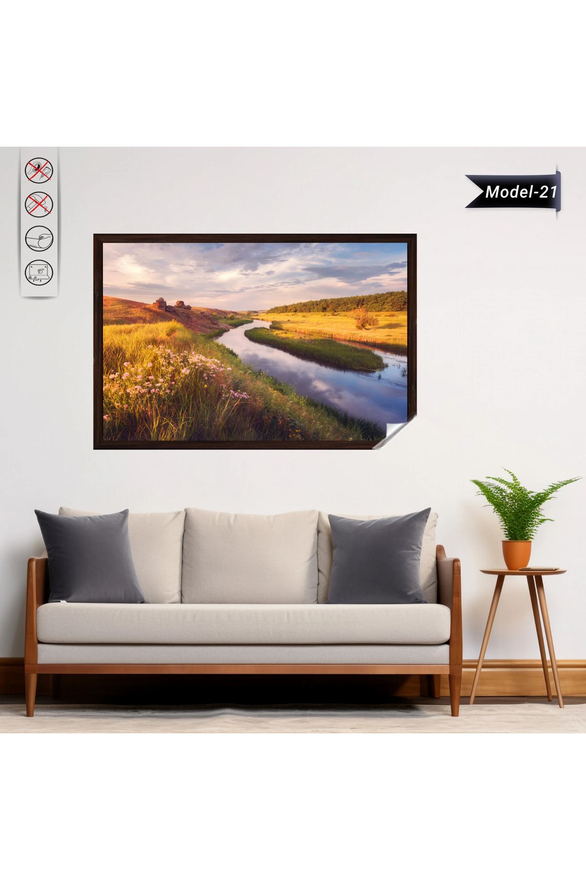 ZERO LAND Statik Tutunma Özellikli Tablo - Poster Manzara (Model-21) 78 CM X 117 CM DRSTR