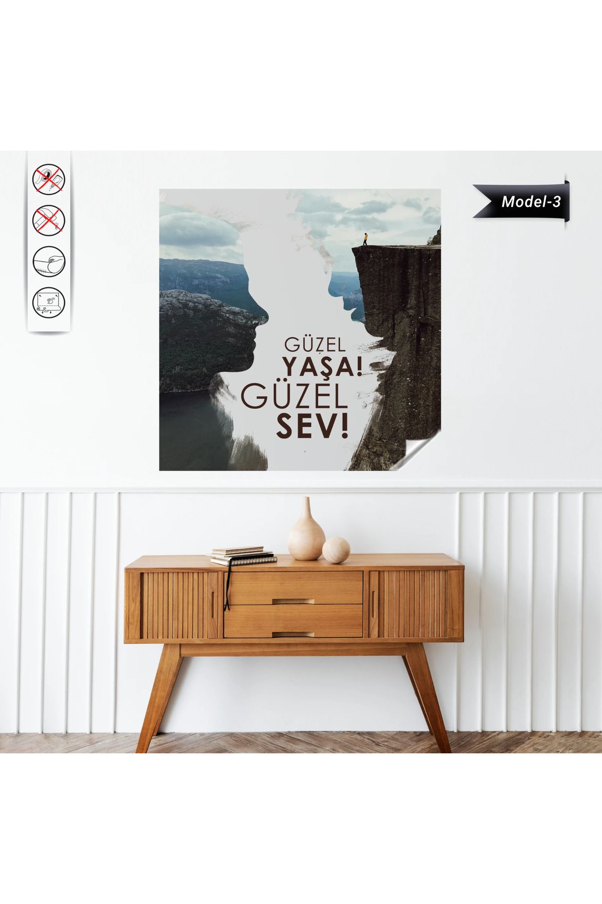 ZERO LAND Statik Tutunma Özellikli Tablo - Poster Motivasyon (Model- 3) 150 CM X 150 CM DRSTR