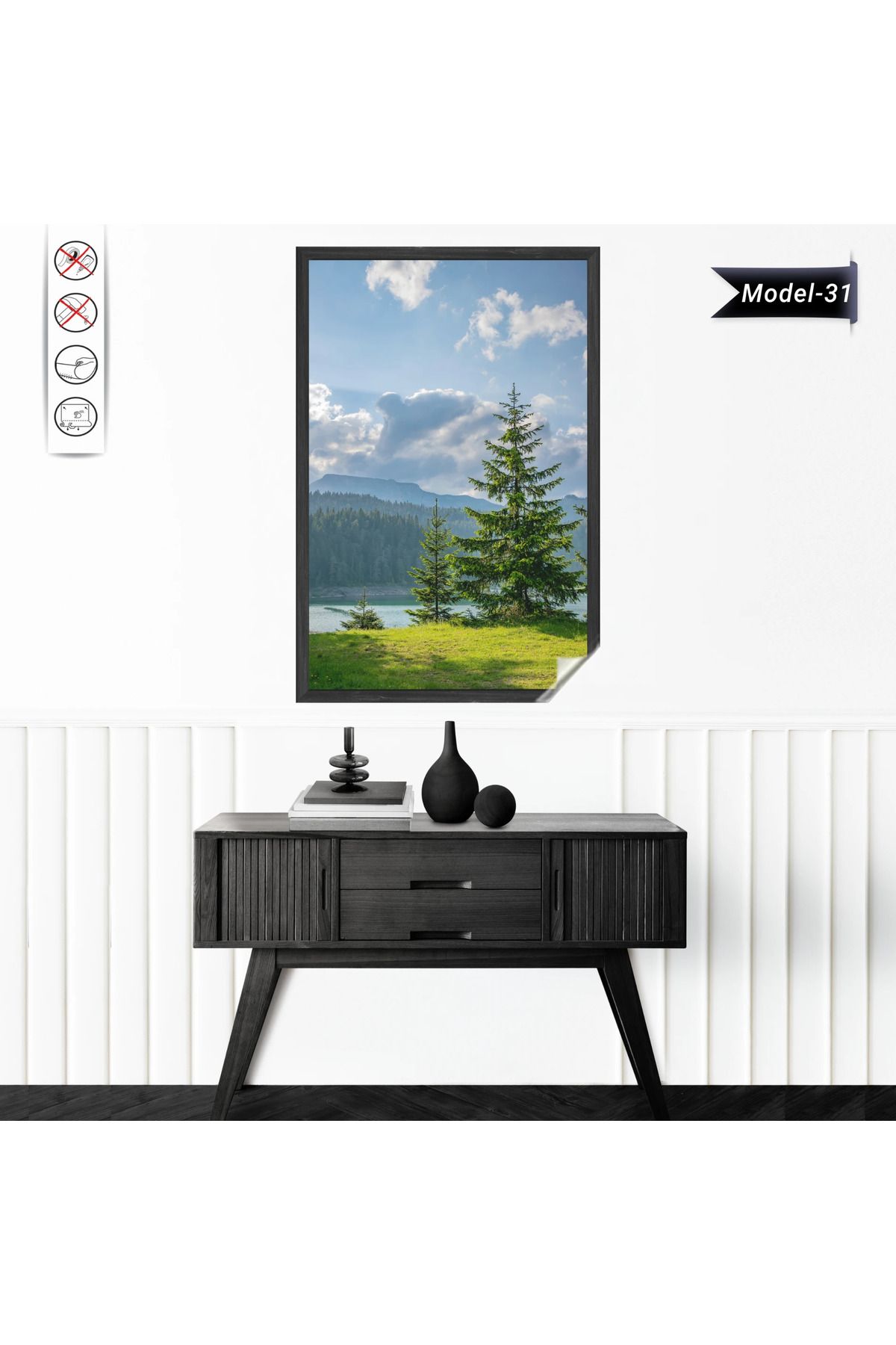ZERO LAND Statik Tutunma Özellikli Tablo - Poster Manzara (Model-31) 78 CM X 117 CM DRSTR
