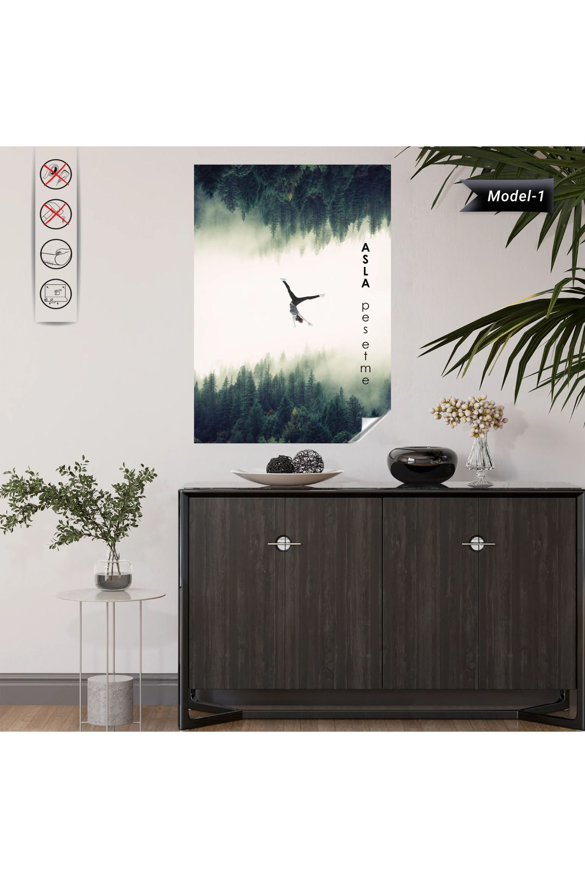 ZERO LAND Statik Tutunma Özellikli Tablo - Poster Motivasyon (Model- 1) 100 CM X 150 CM DRSTR