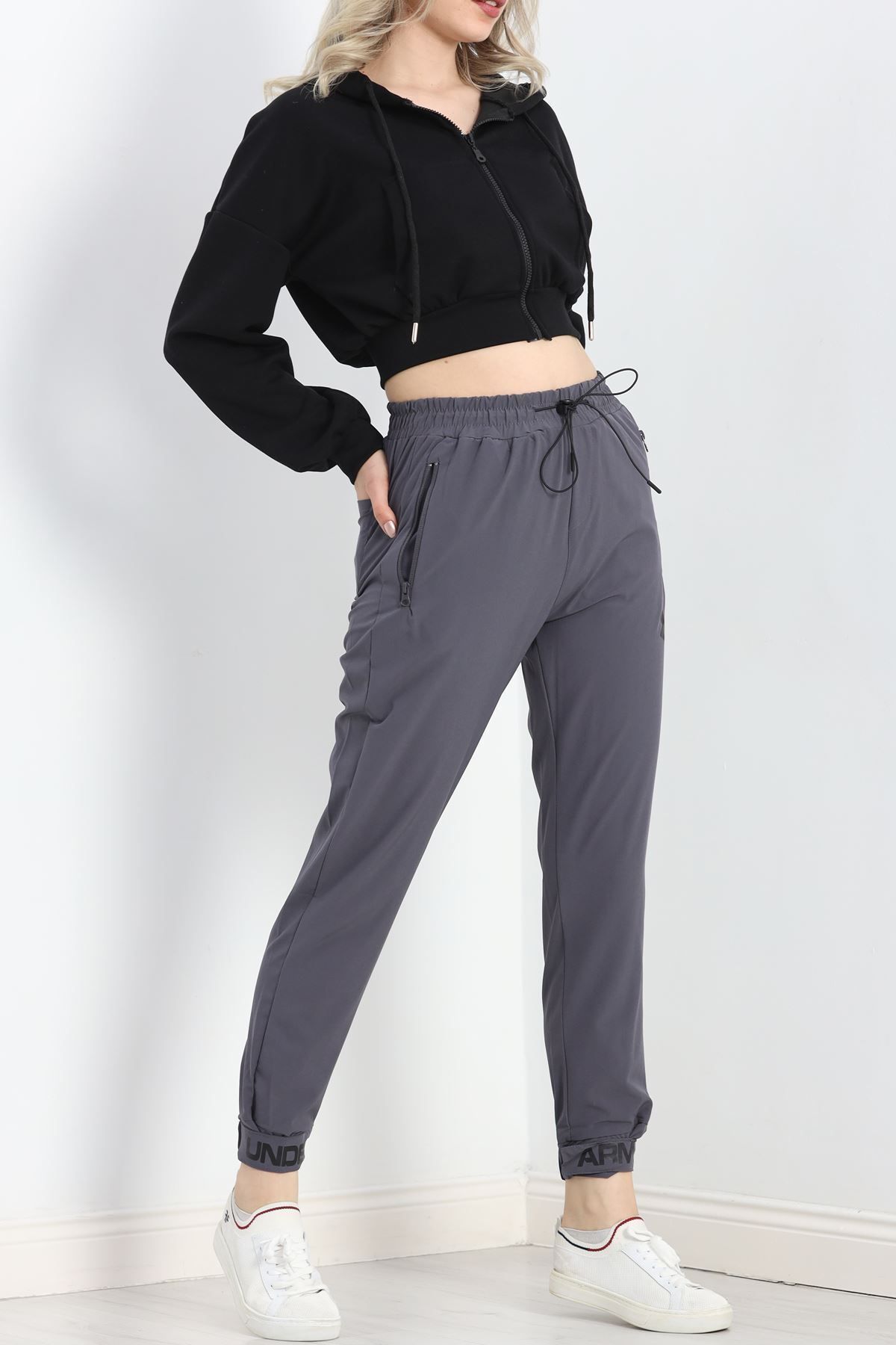 ERTKA-Anthracite Color Parachute Fabric Jogger Bottom - 19375.1874 6