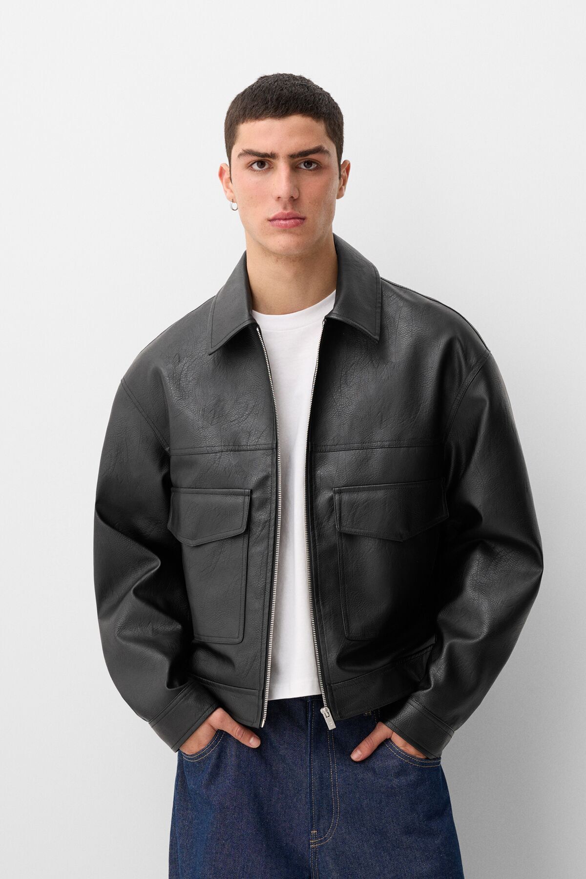 Bershka-Leather effect jacket 1