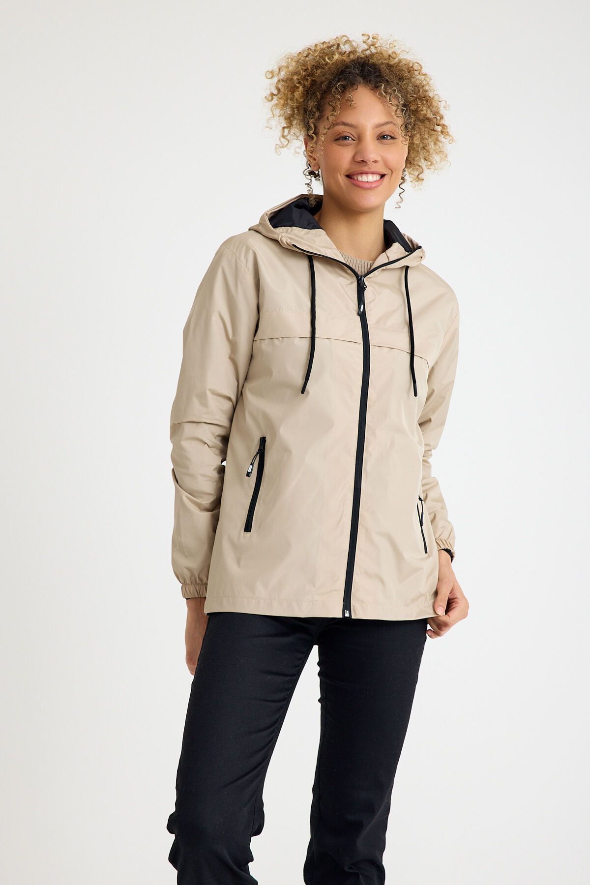 comstar-Women's Lined Water Resistant Hooded Pocket Raincoat 4