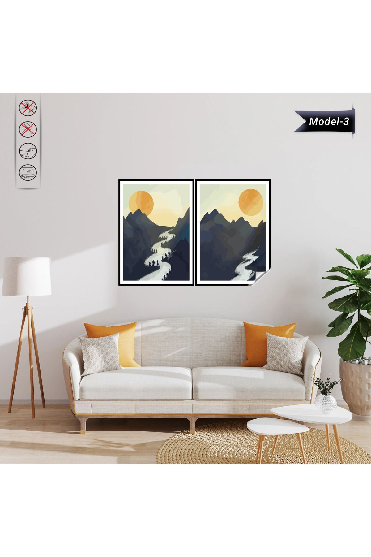 ZERO LAND Statik Tutunma Özellikli Tablo - Poster Manzara (Model-3) 50 CM X 70 CM DRSTR