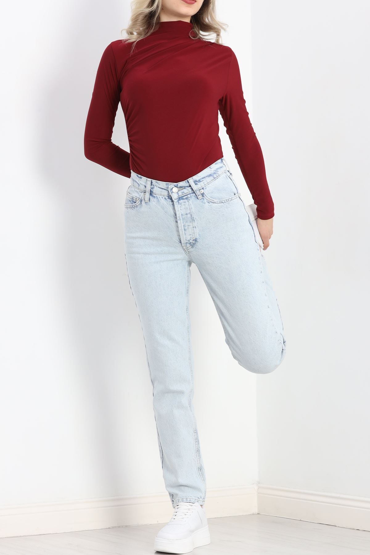 NOBLESTYLE-High Waist Ice Blue Mom Jeans - 20632.1590 2