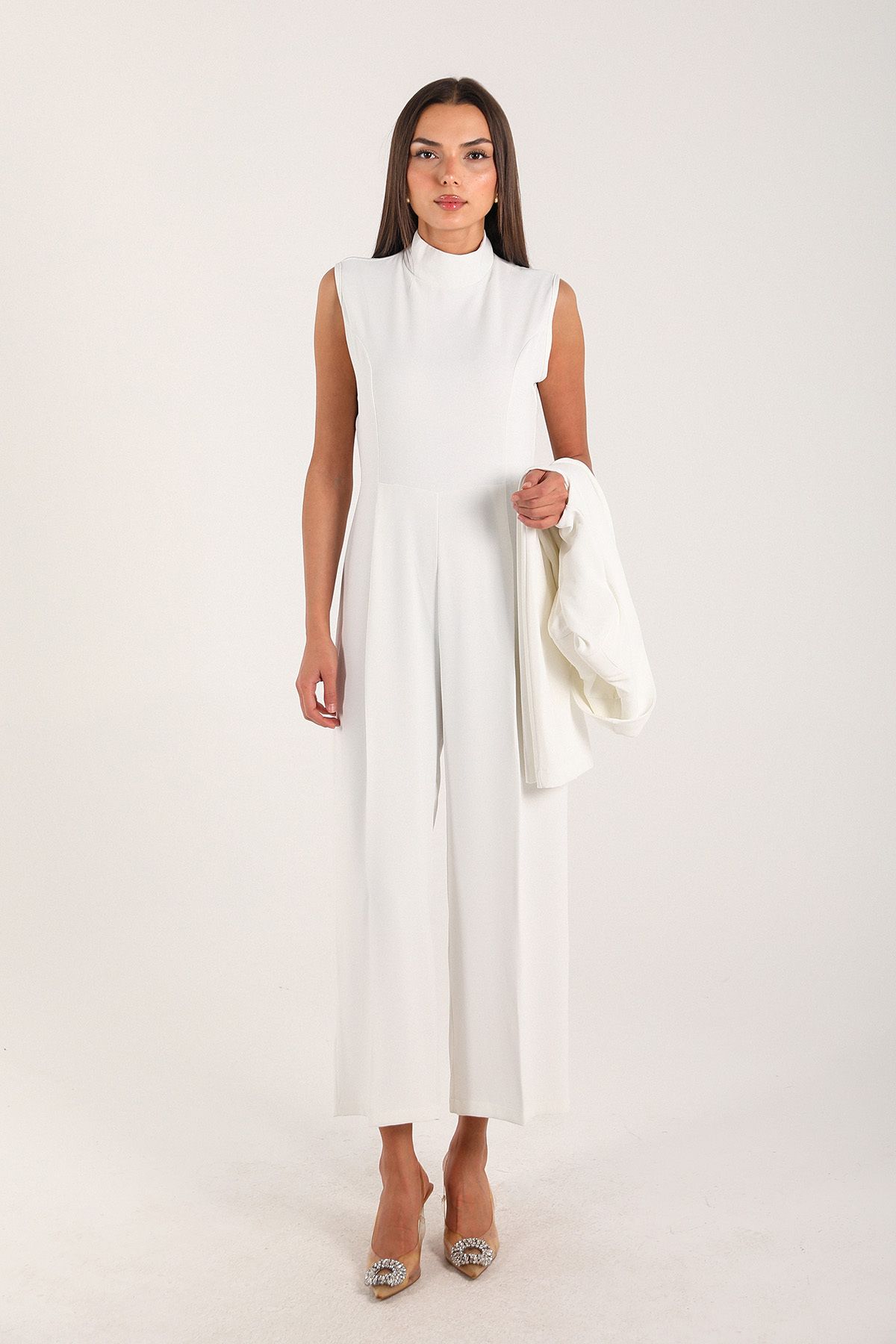 Melike Tatar-White Jumpsuit with Jacket 32-9357-2 2