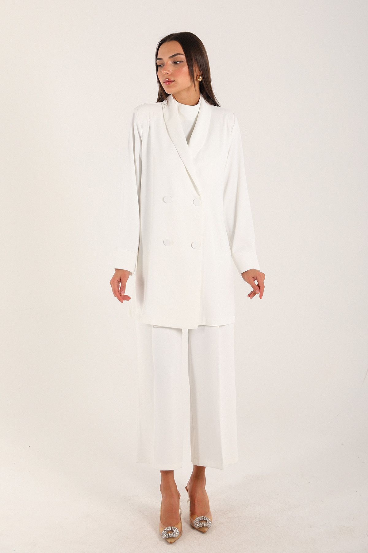 Melike Tatar-White Jumpsuit with Jacket 32-9357-2 4