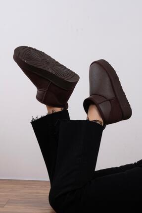 sovrana İçi Kürklü Kalın Taban Bot Acı Kahve