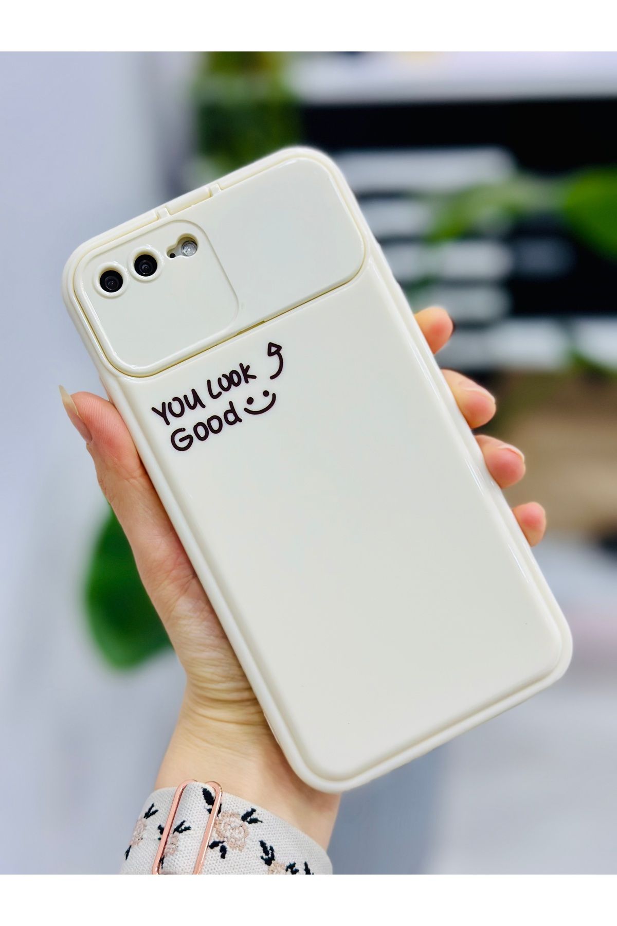 Go Aksesuar-حافظة سيليكون متوافقة مع هاتف Iphone 6 Plus - 7 Plus - 8 Plus مع نموذج مرآة للكاميرا 4