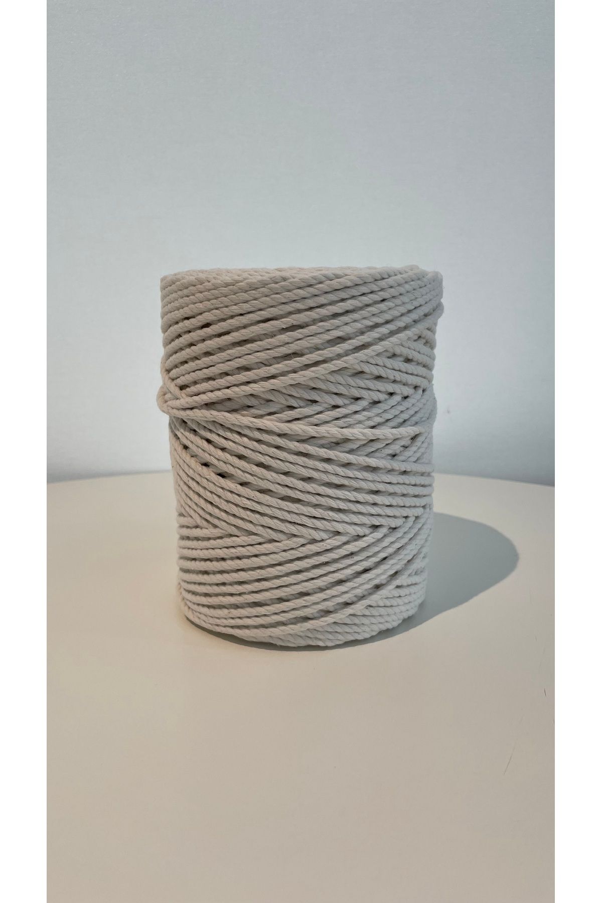 Makrome-Ecru Makrome Rope 4mm 3Cube Table (1kg -150Meter) 2
