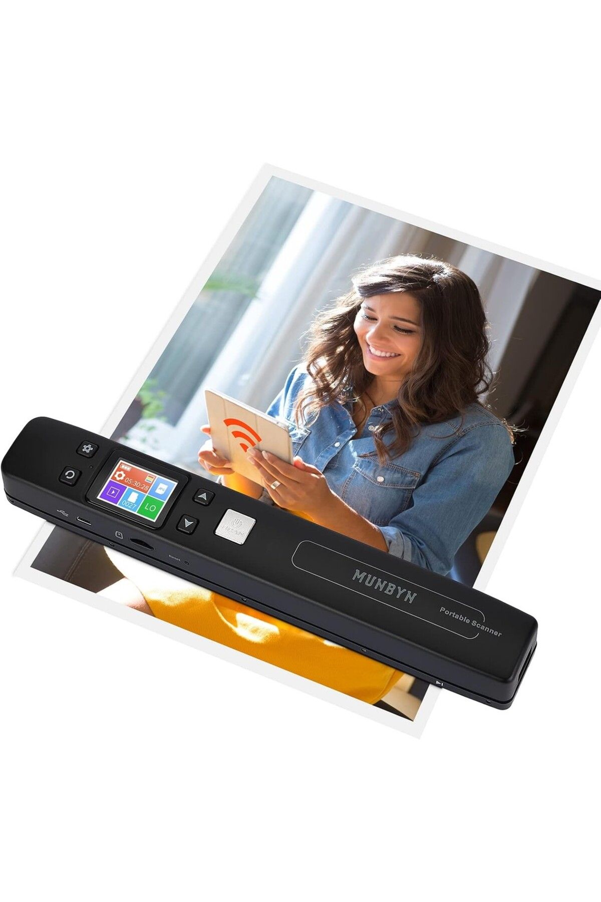 MUNBYN Taşınabilir Tarayıcı, 1050 Dpi, Dahili Wi-fi Veya Usb, 16gb Kart İle