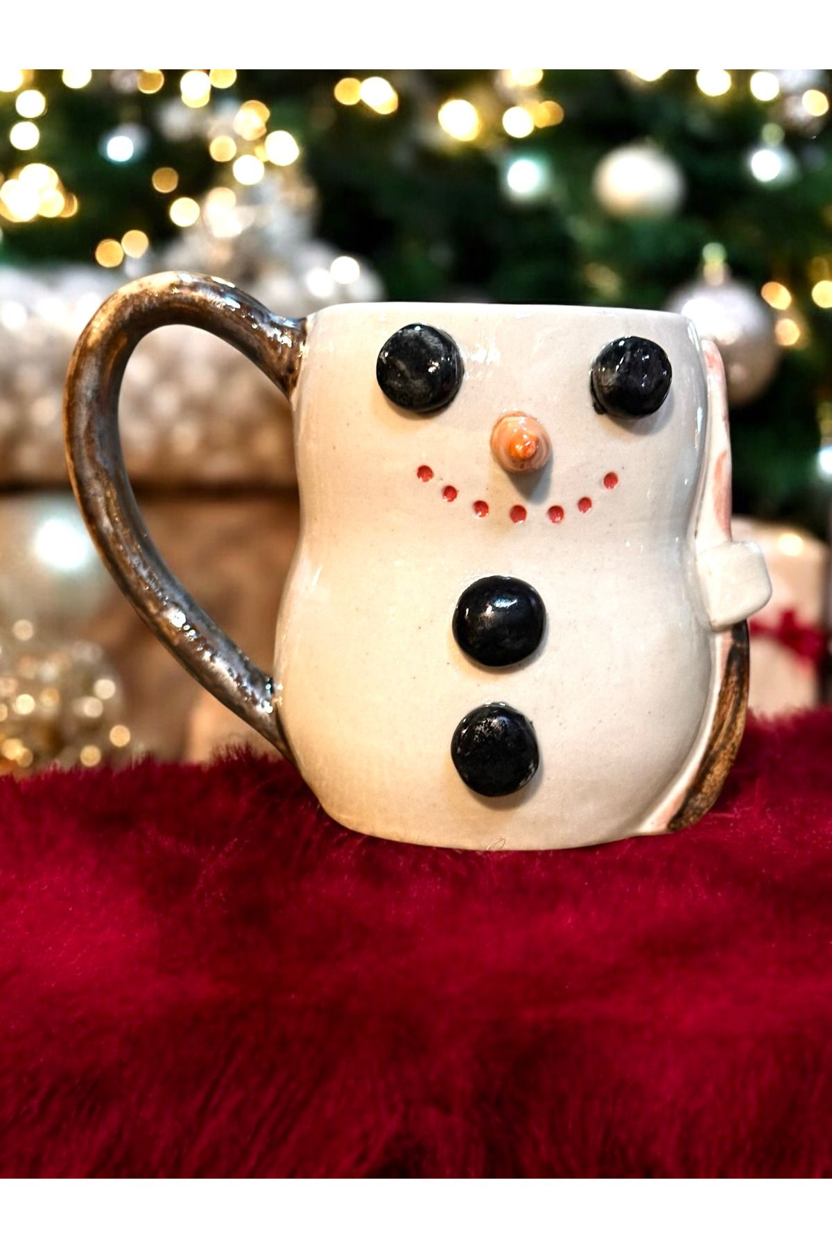 Lotus Sanat Atölyesi-Christmas Theme Handmade Snowman Mug 2