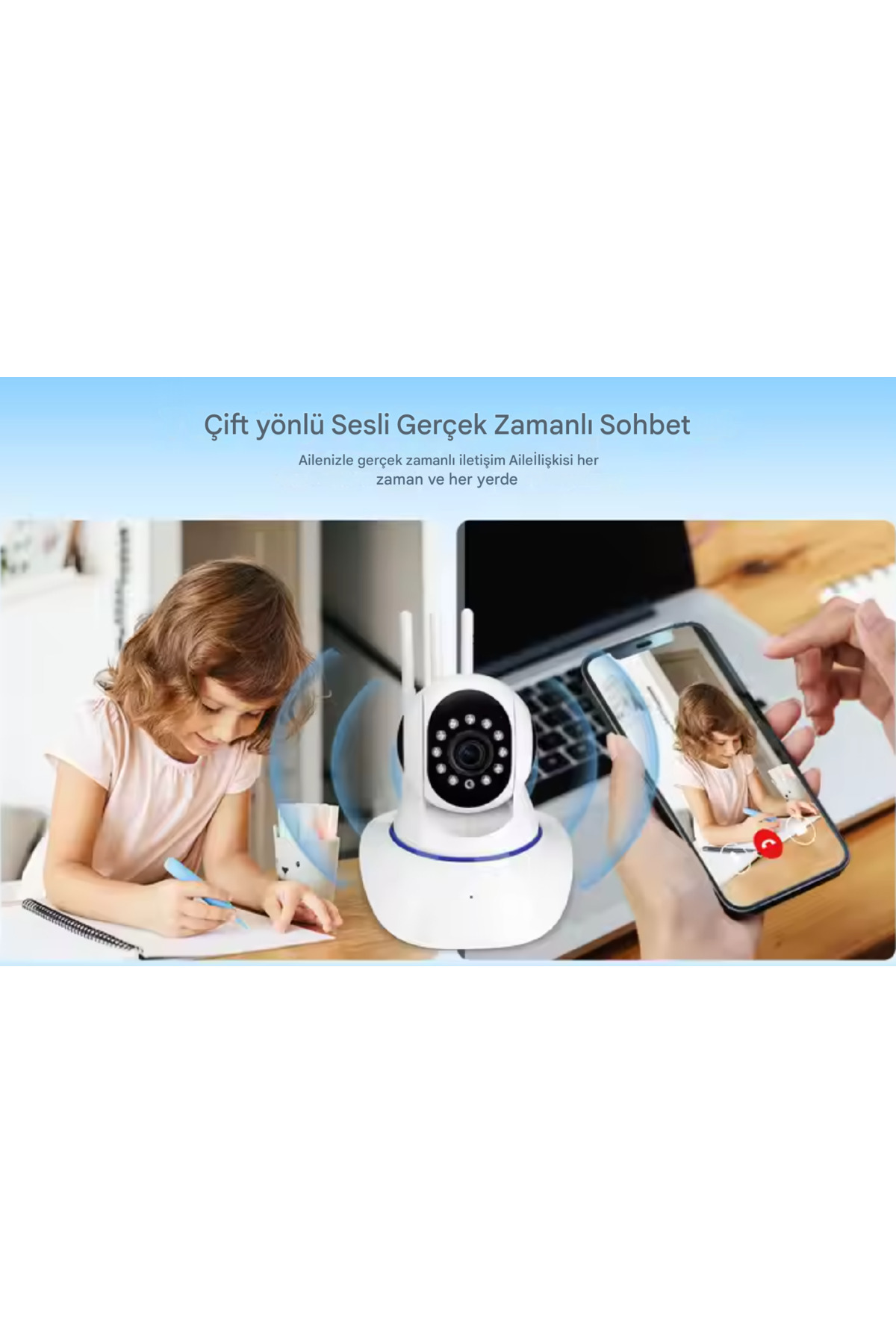 qasul Cmr 5 Kablosuz Wifi Ip Kamera 1080P Full Hd 3 Mp Hareketli Kamera Gece Görüşlü fotoğrafı 5 (önizleme)