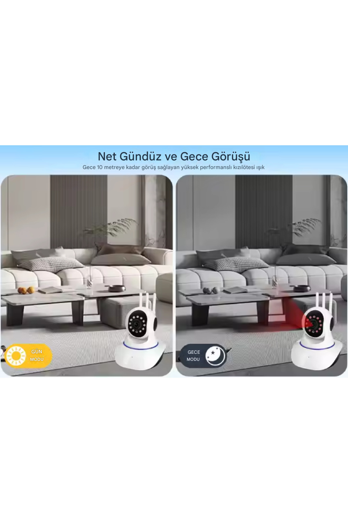 qasul Cmr 5 Kablosuz Wifi Ip Kamera 1080P Full Hd 3 Mp Hareketli Kamera Gece Görüşlü fotoğrafı 4 (önizleme)