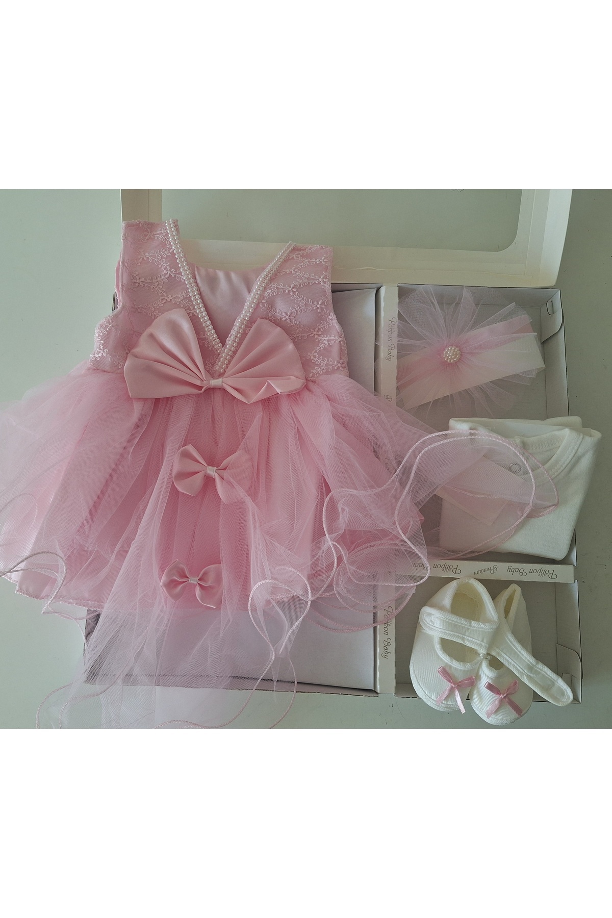 biyan collection Kız Bebek Mevlüt Takımı Gelinlik Abiye Elbise Bebek Doğum Baby Shower Hediyesi fotoğrafı 4 (önizleme)
