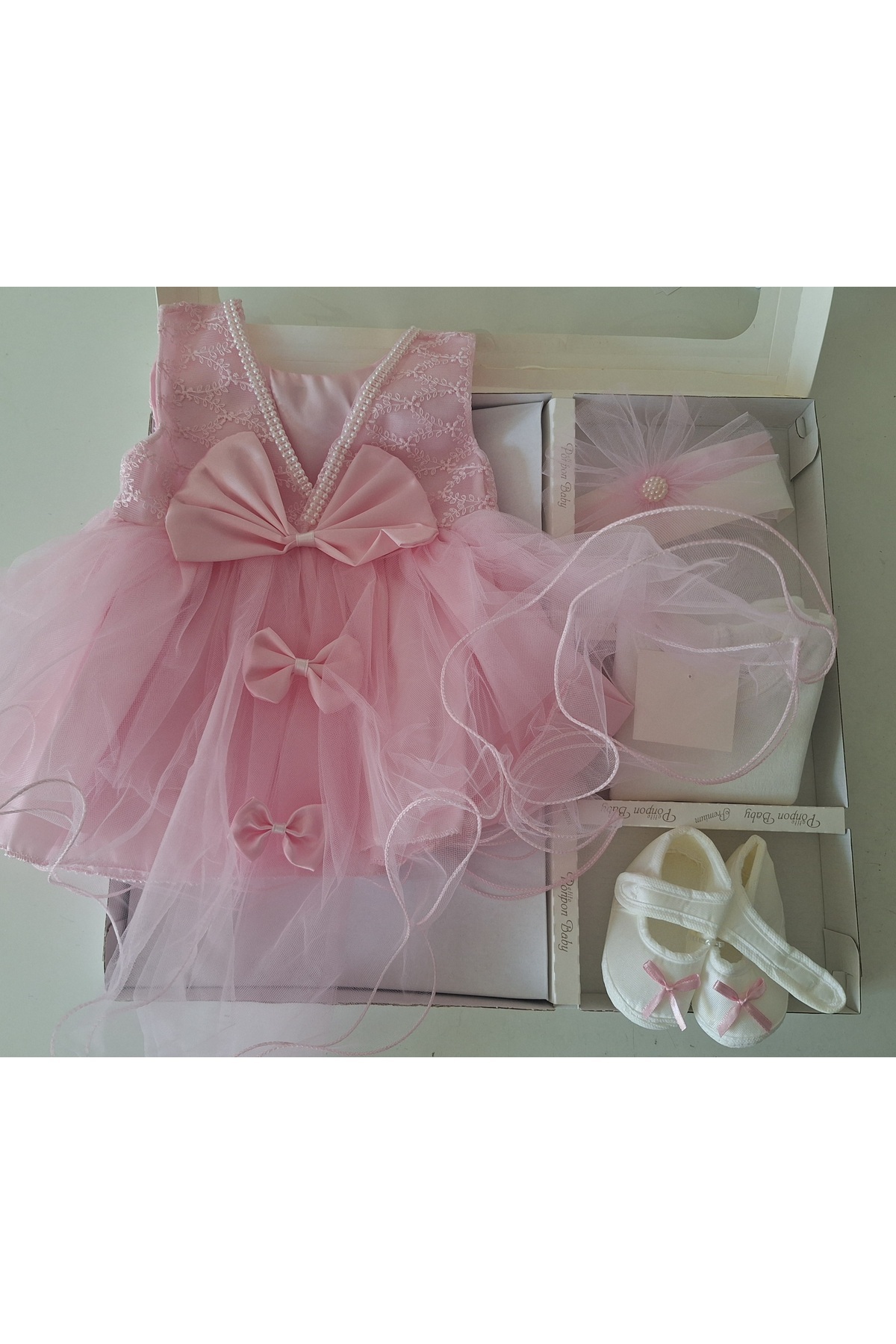 biyan collection Kız Bebek Mevlüt Takımı Gelinlik Abiye Elbise Bebek Doğum Baby Shower Hediyesi fotoğrafı 6 (önizleme)