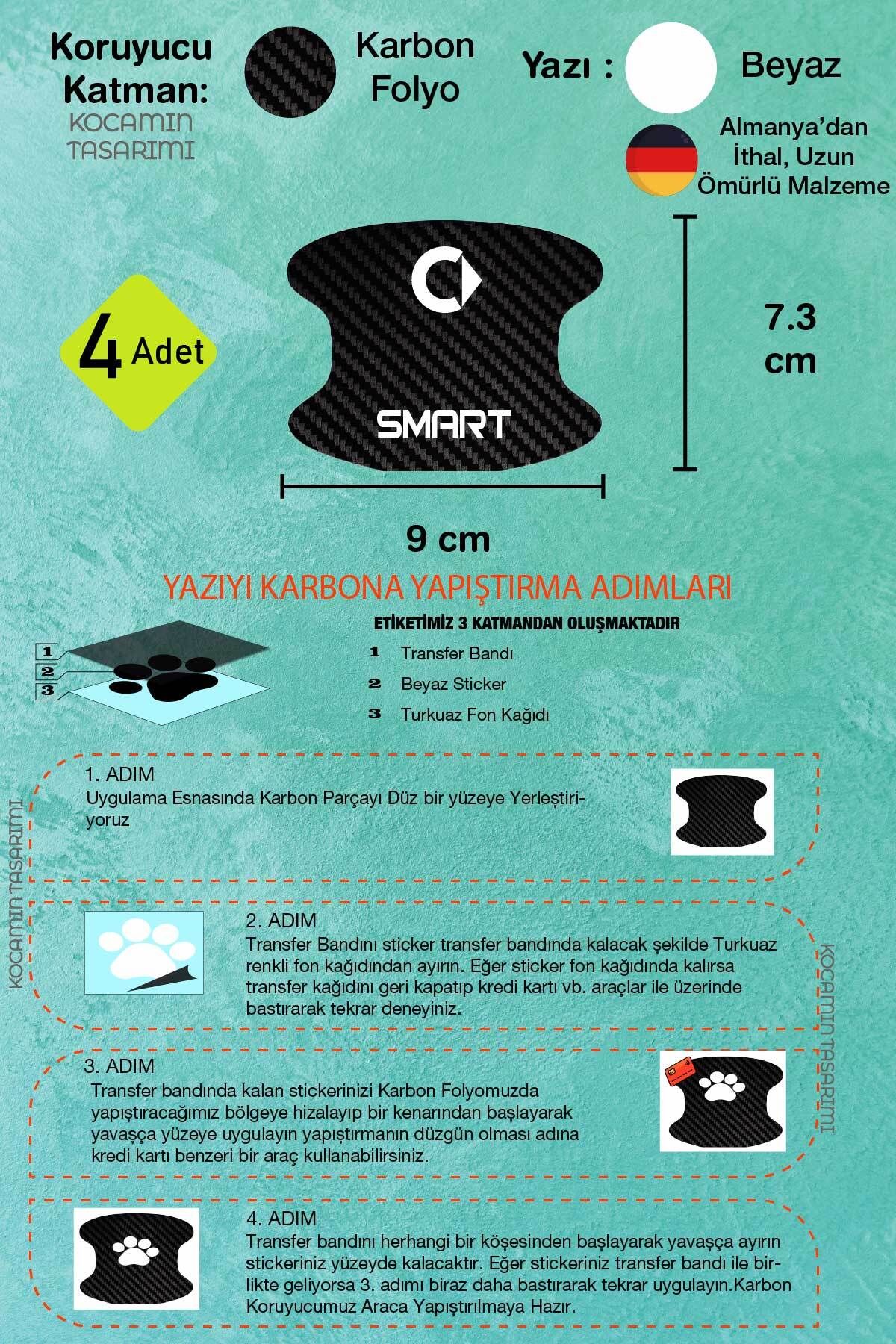 Kocamın Tasarımı-Carbon Pattern Smart Foil Set - Inner Door Pit and Anti-Scratch 4