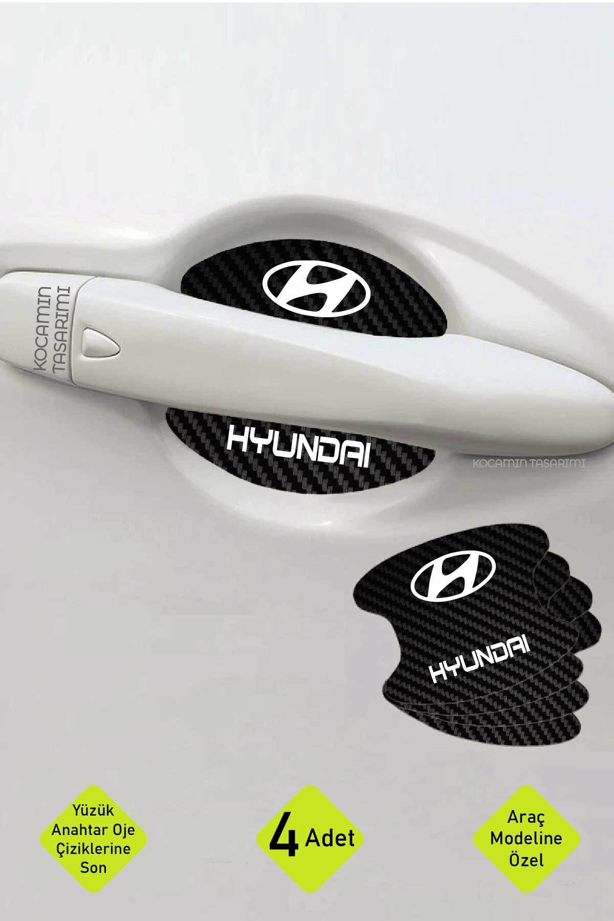 Kocamın Tasarımı Hyundai Universal İçin Özel Tasarım Karbon Kaplama Kapı İçi Çizik Önleyici Şık Folyo Seti Universal