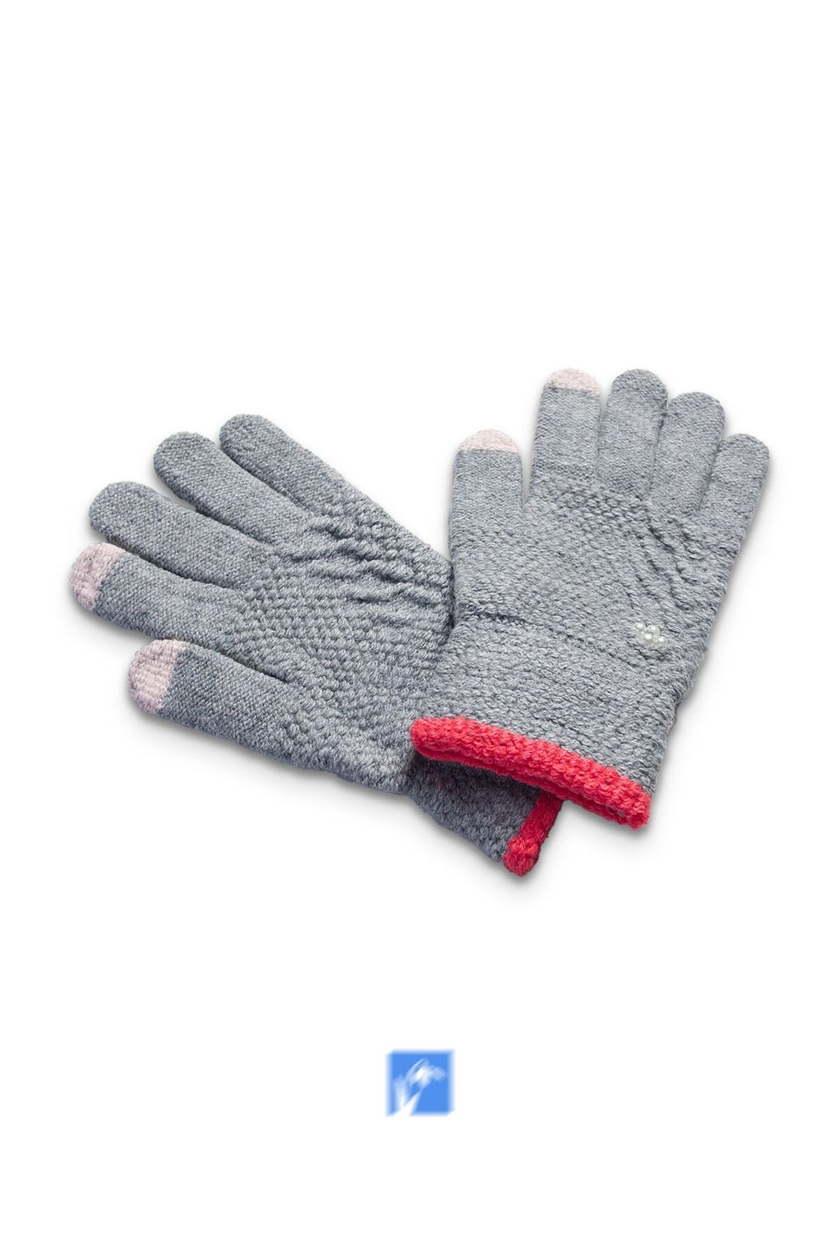 Kardelen Butik Denizli-Autumn and Winter Warm Double Layer Pearl Stone Thick Gloves Touch Screen Ski Gloves 3