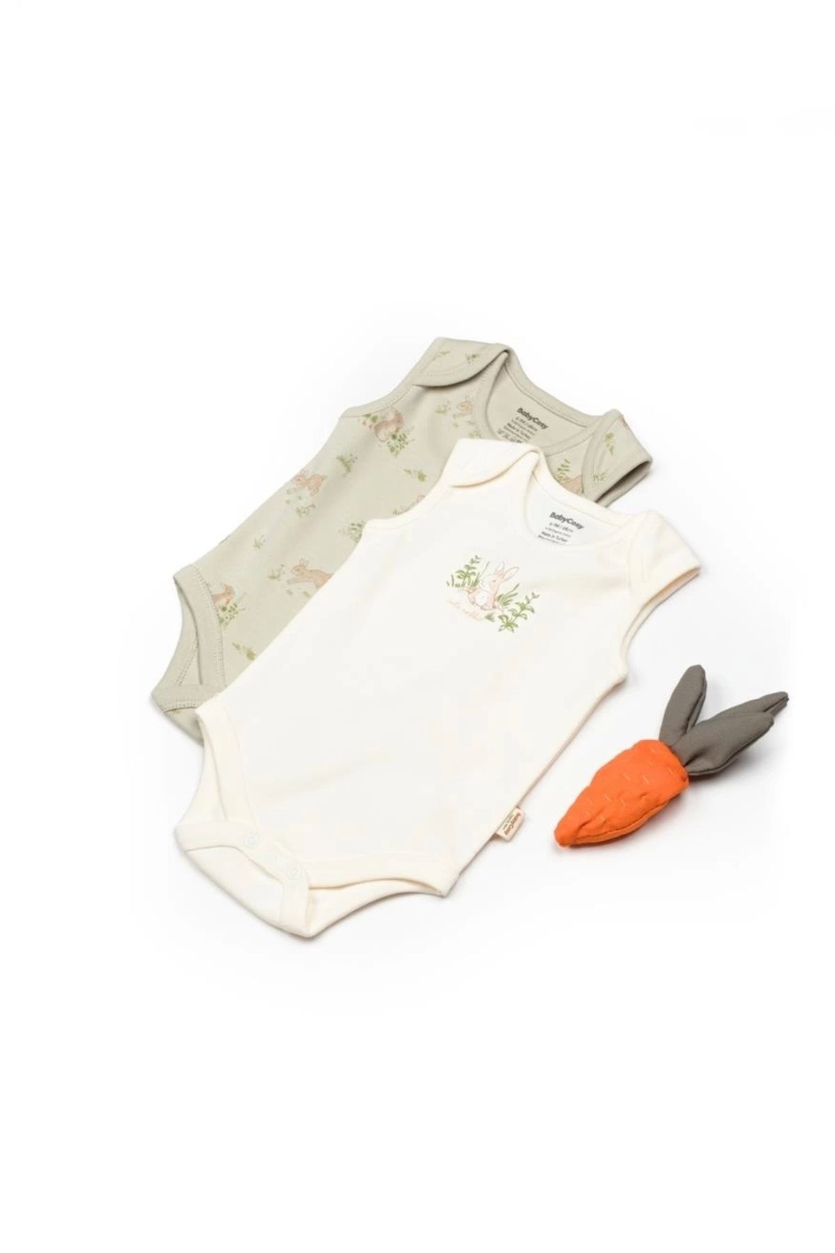 BabyCosy Organic Wear Bebek 2li Askılı Badi %100 Organik Pamuk, Bebek ve Yenidoğan Serisi - CSY5707