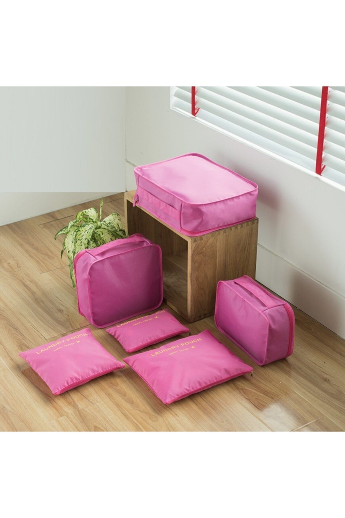 teknotrust-Set of 6 Dark Pink Suitcase Organizer 3