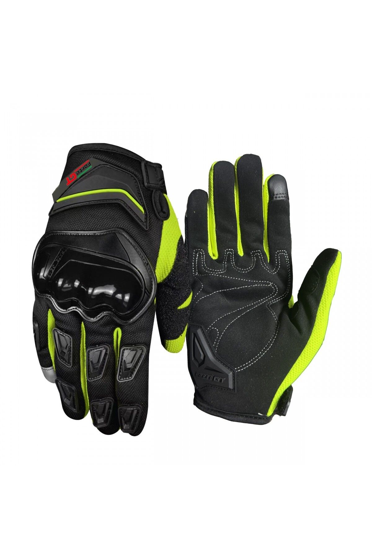Forte GT-Rs1903 Shell Protected Touchscreen Summer Motorcycle Gloves Green 1