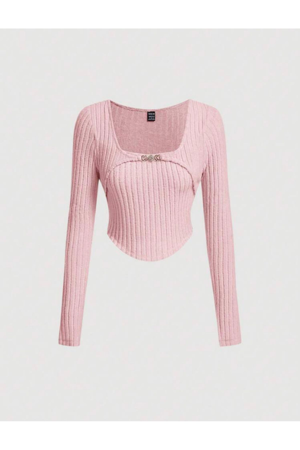 SHEIN-Y2K Coquette La Saade Pink Long Sleeve Design Blouse 1