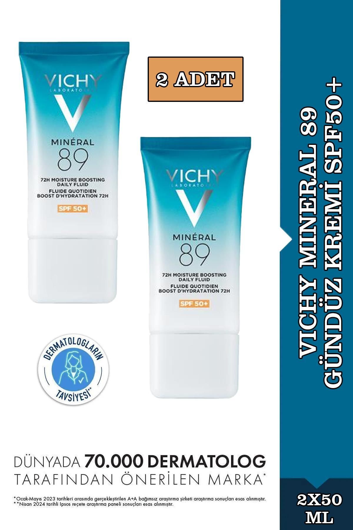 Vichy Mineral 89 Gündüz Kremi SPF50+ 50 ml 2 Adet