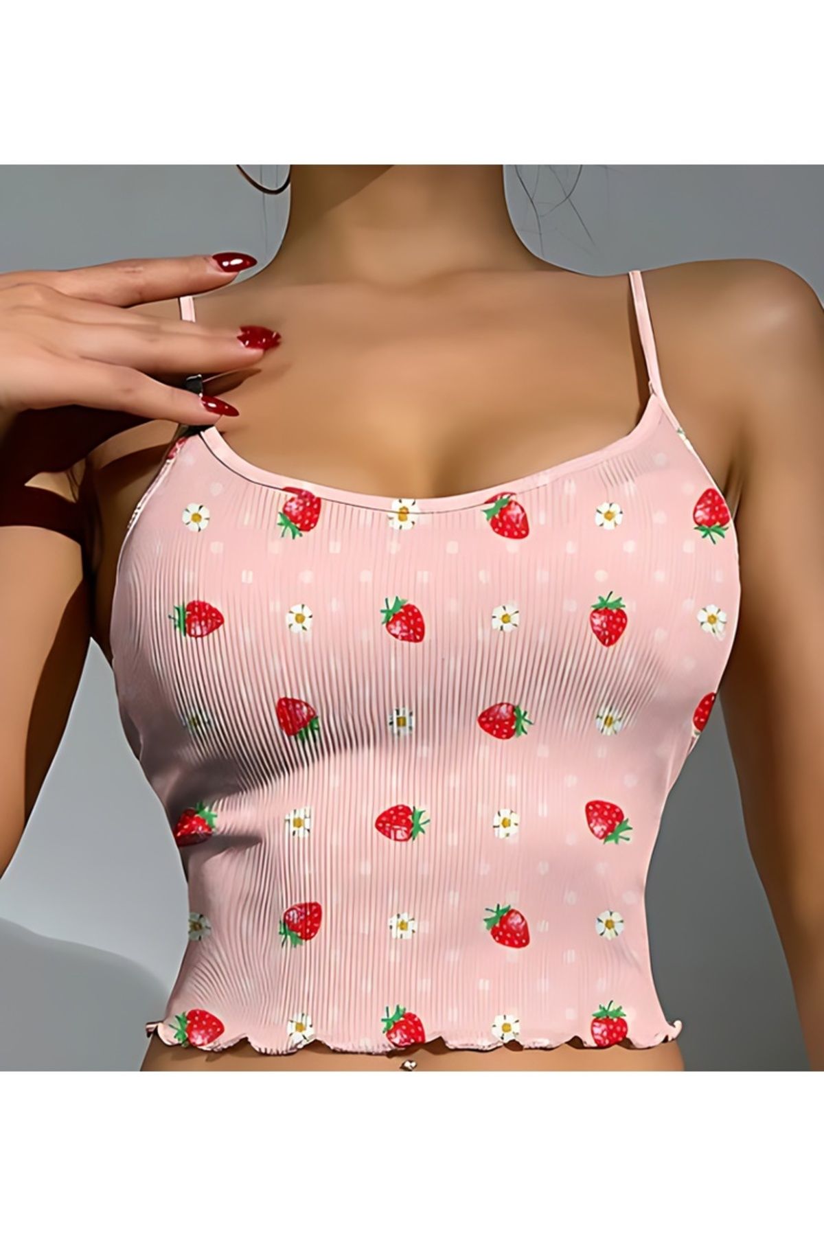 PEMBİŞ HOMEWEAR Strawberry Crop Atlet