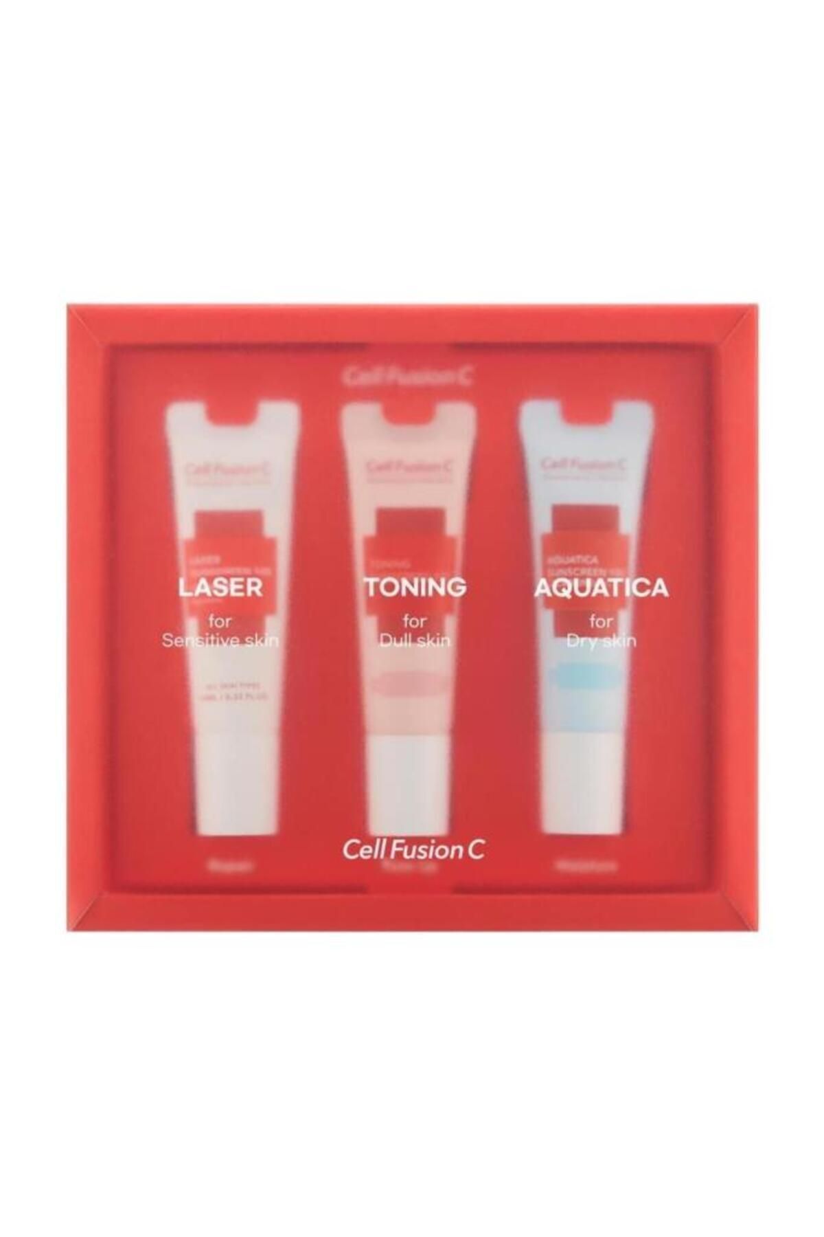 Cell Fusion C-Sunscreen 100 Spf 50 Sunscreen Set for All Skin Types 3 X 10 ml 2