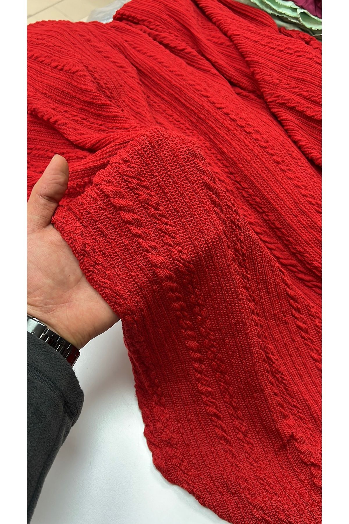 Şanlı Kumaş-Red Color Knitted Knitwear Width:140Cm 1