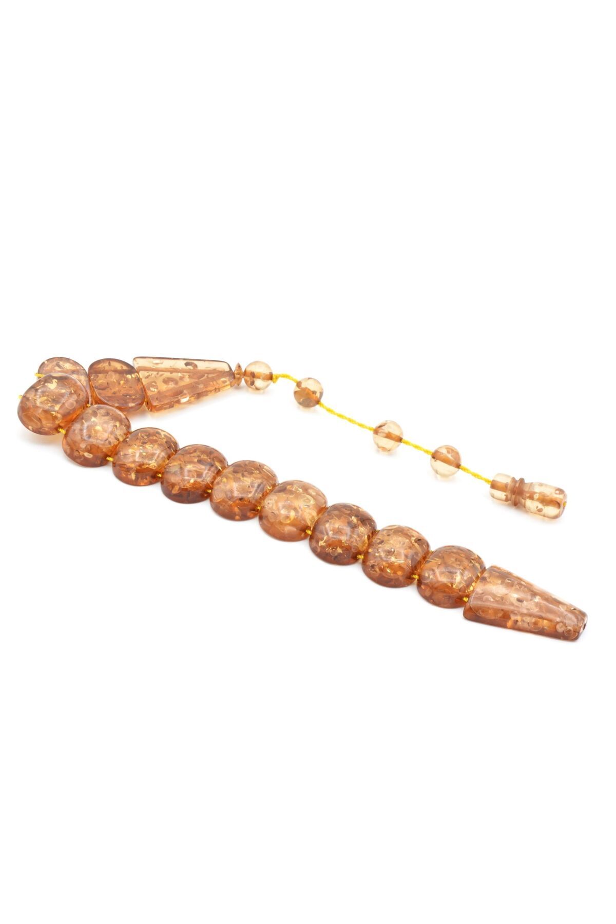 Murty99-Gold Color Powdered Amber Fish Rosary with System Moire Particles 1