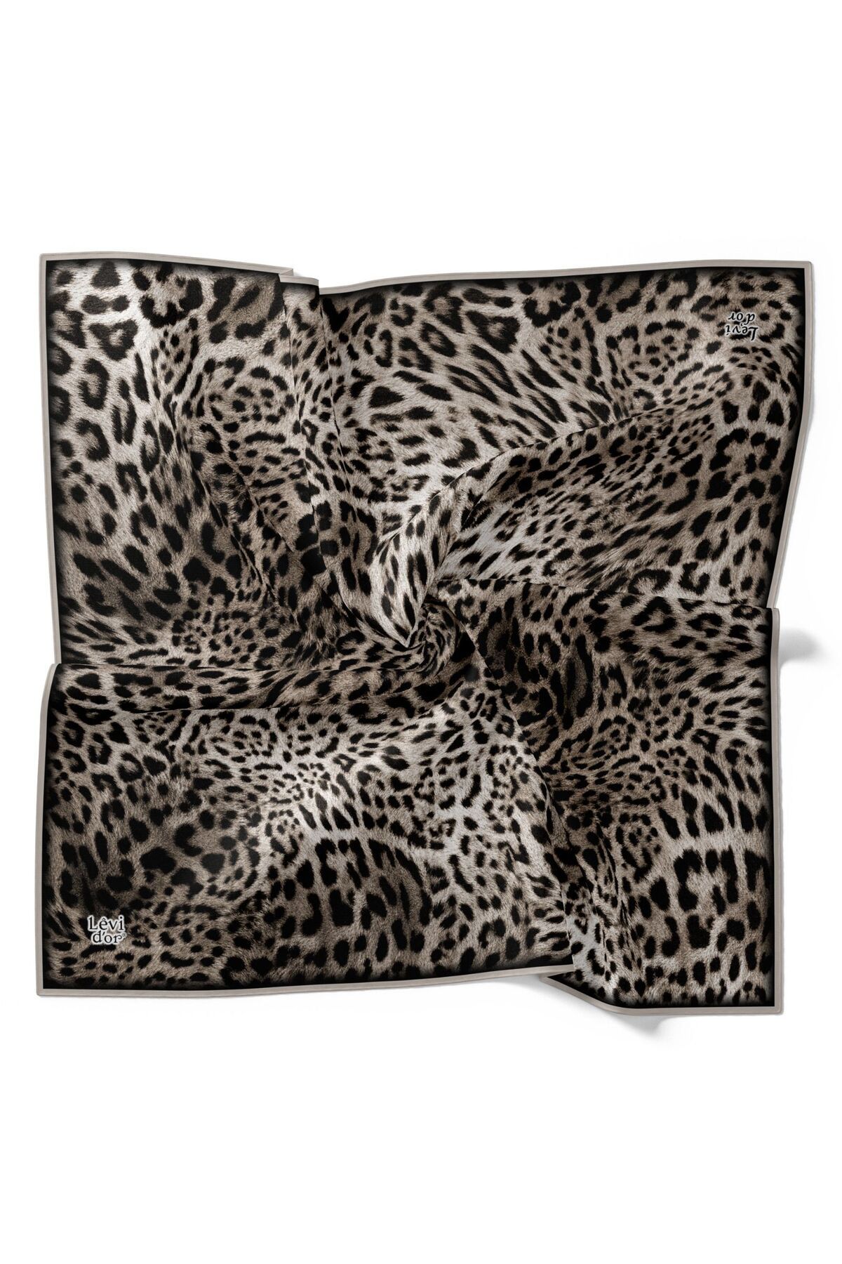 Levidor-Leopard Zebra Houndstooth Pattern Glittering Crystal Scarf 2