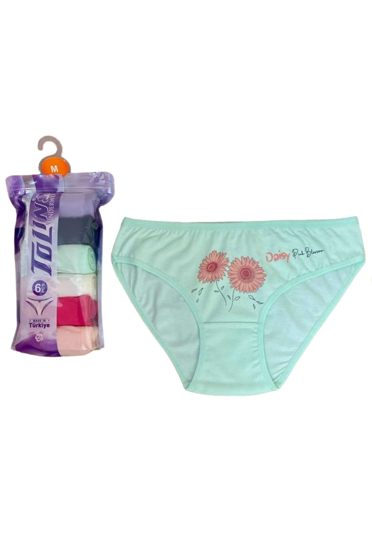 Women's 6-Piece Cotton Lycra Printed Towel Net Panty Set 2246169