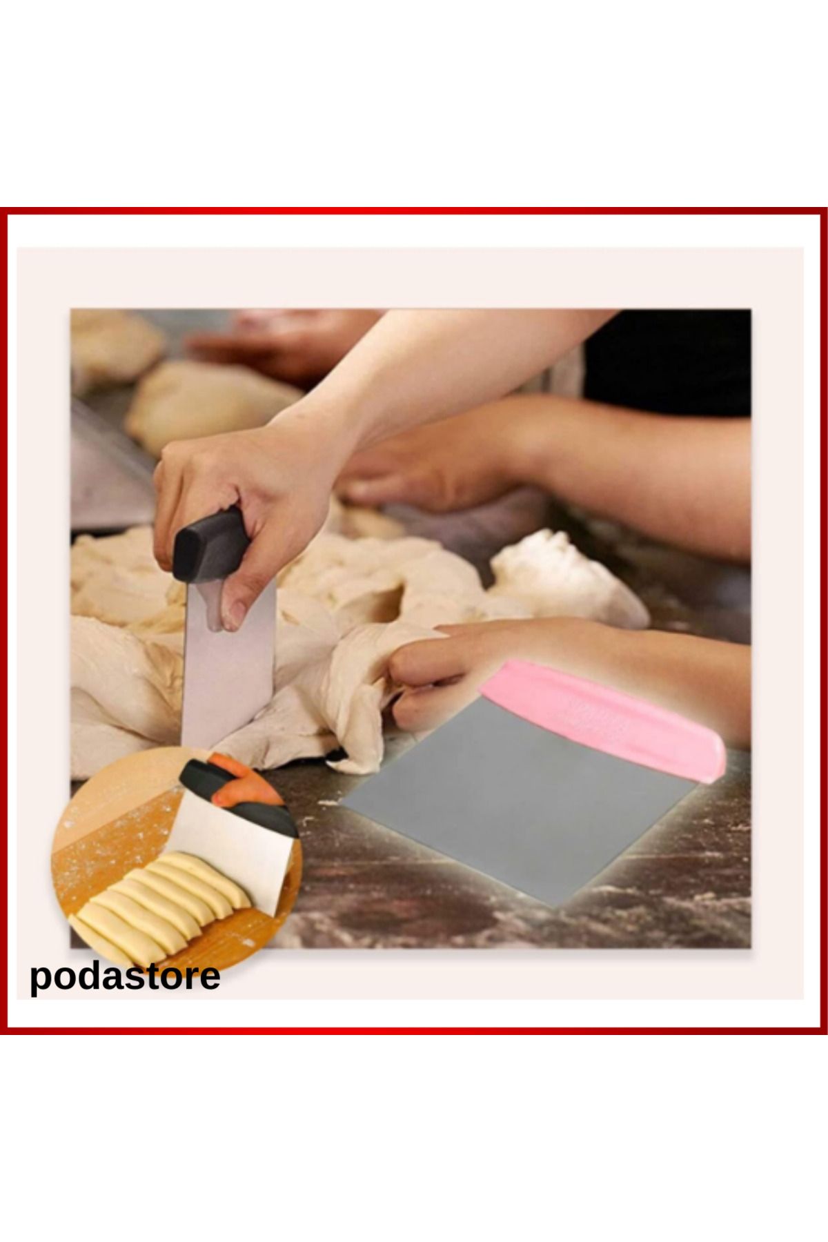 podastore Hamur Kesme & Kazıma Aparatı – Paslanmaz Çelik, Çok Amaçlı Kullanım