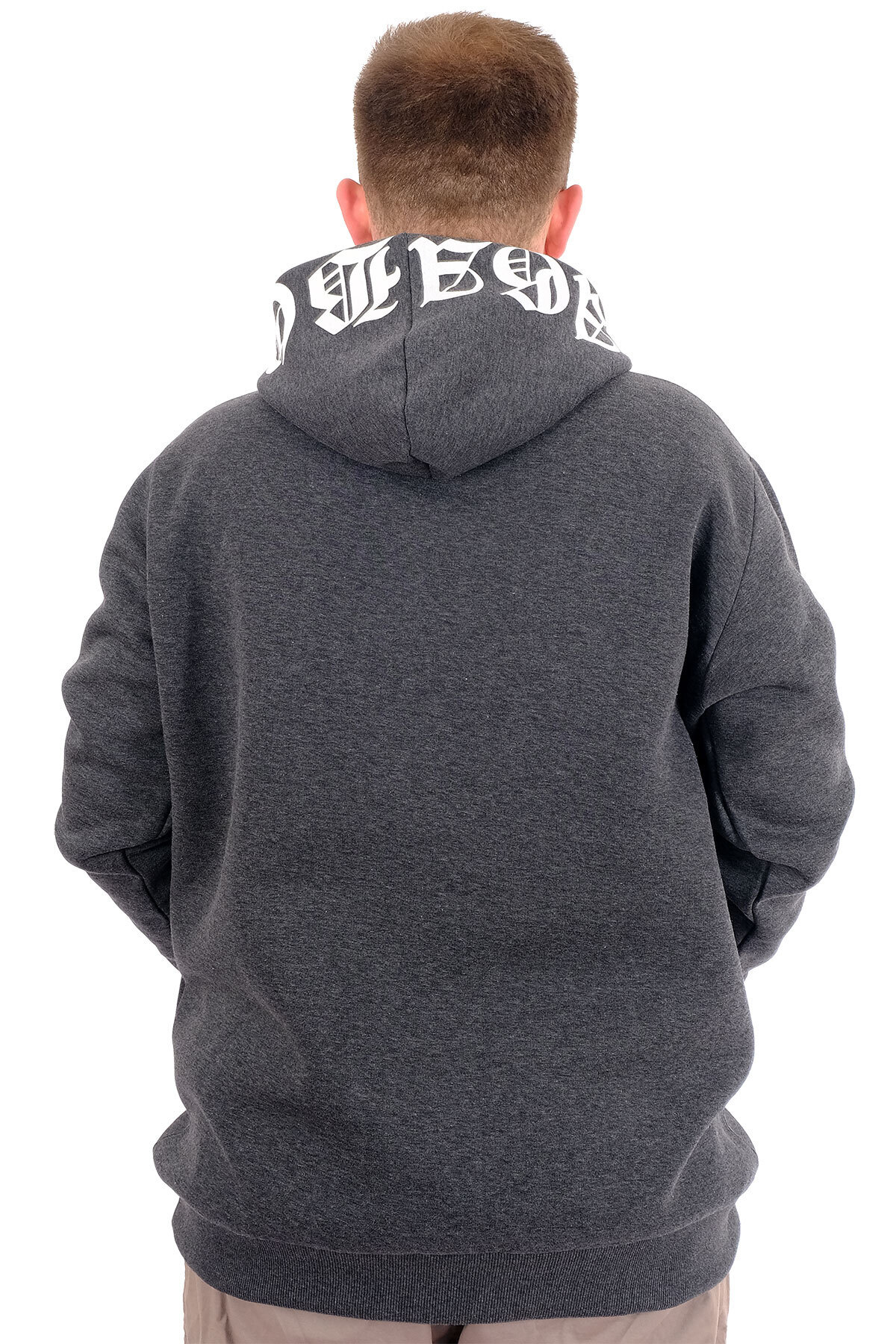 ModeXL-Men's Plus Size Vagabond U24546 - Printed Pocket Sweatshirt Antramelange 4