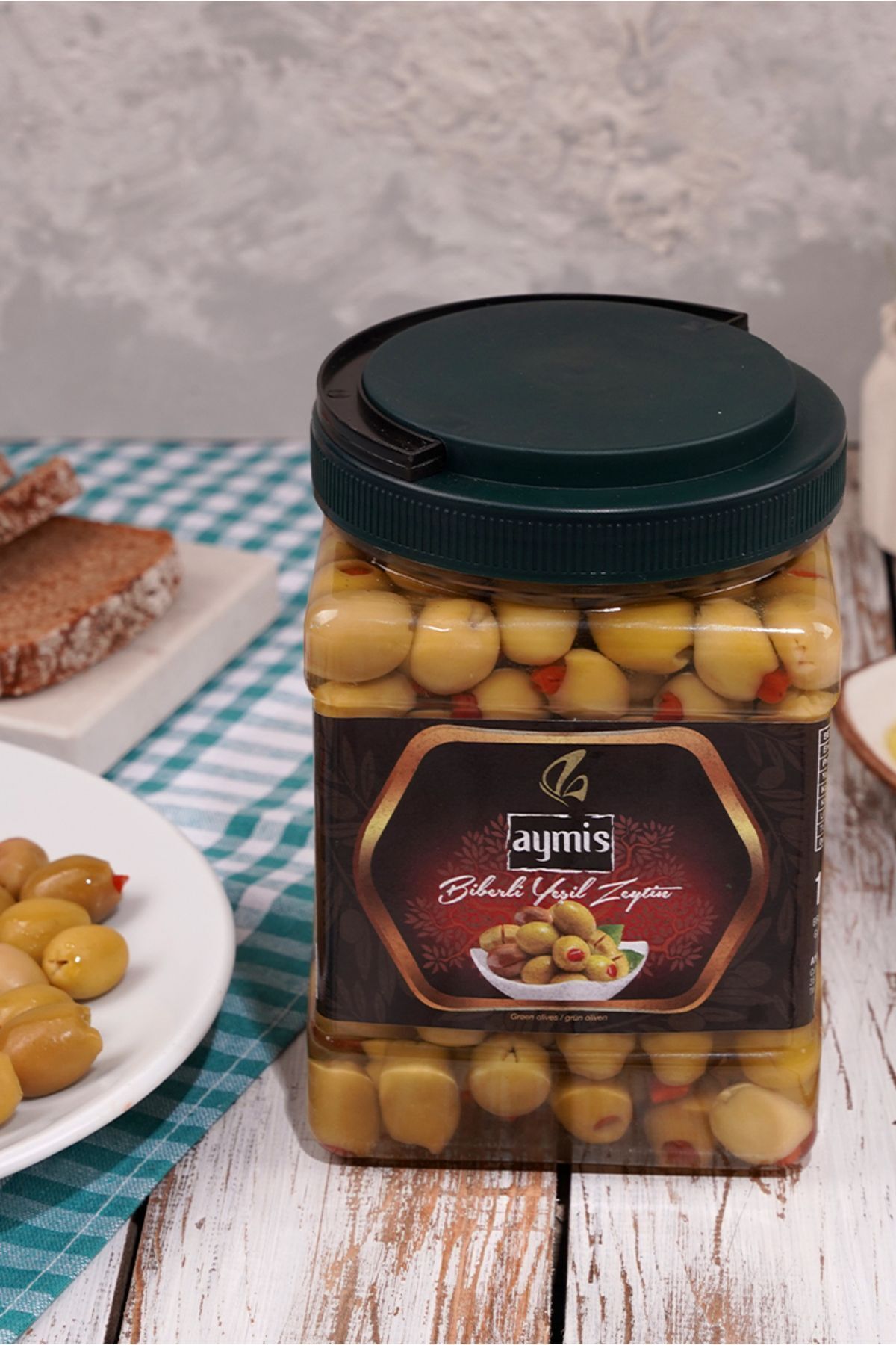 AYMİS Biber Dolgulu Yeşil Zeytin 1 Kg