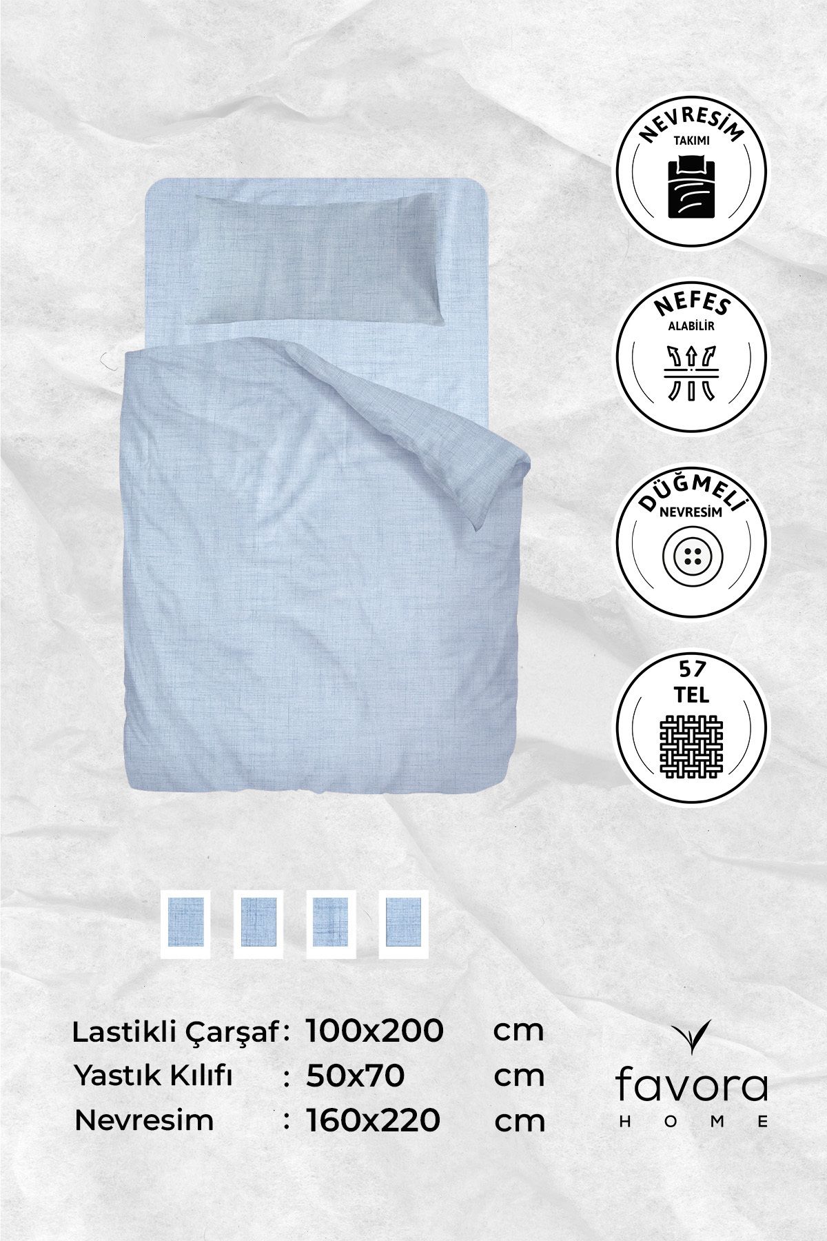 کاور لحاف یک نفره آبی Slide Color Single Skinler Heart Liard Set باز FAVORA