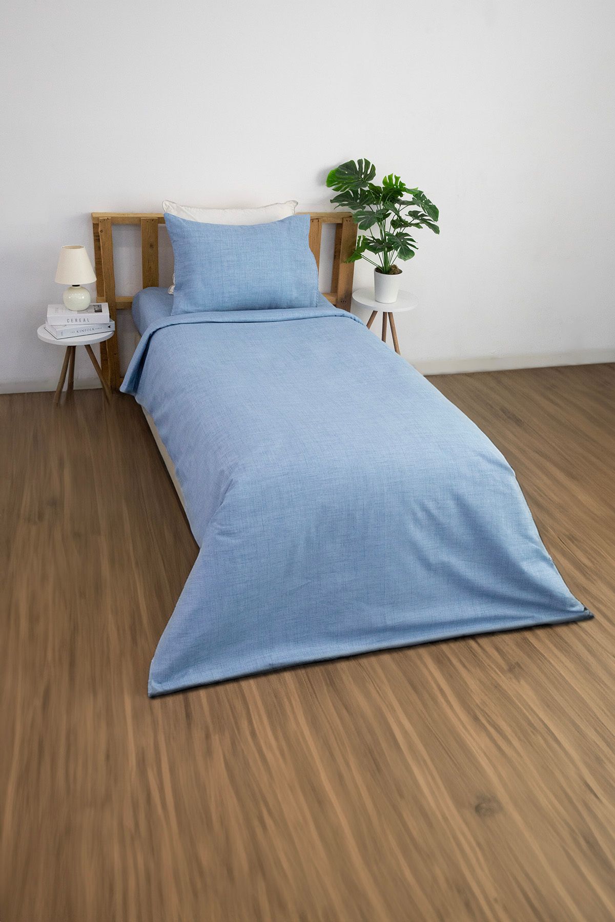 کاور لحاف یک نفره آبی Slide Color Single Skinler Heart Liard Set باز FAVORA