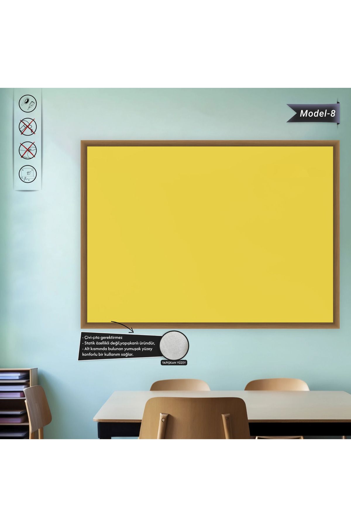 ZERO LAND Yapışkanlı Renkli Profesyonel Tahta ( Model -8) 100 CM X 120 CM FLKRY