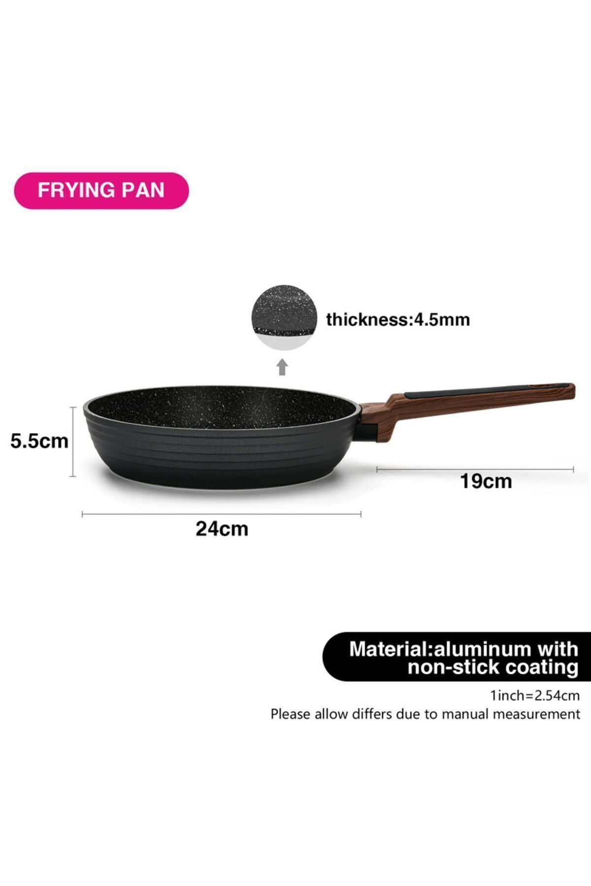 Fissman-Frying Pan 24cm Diamond Series With Induction Bottom (Aluminium With Non-Stick Coating) 2