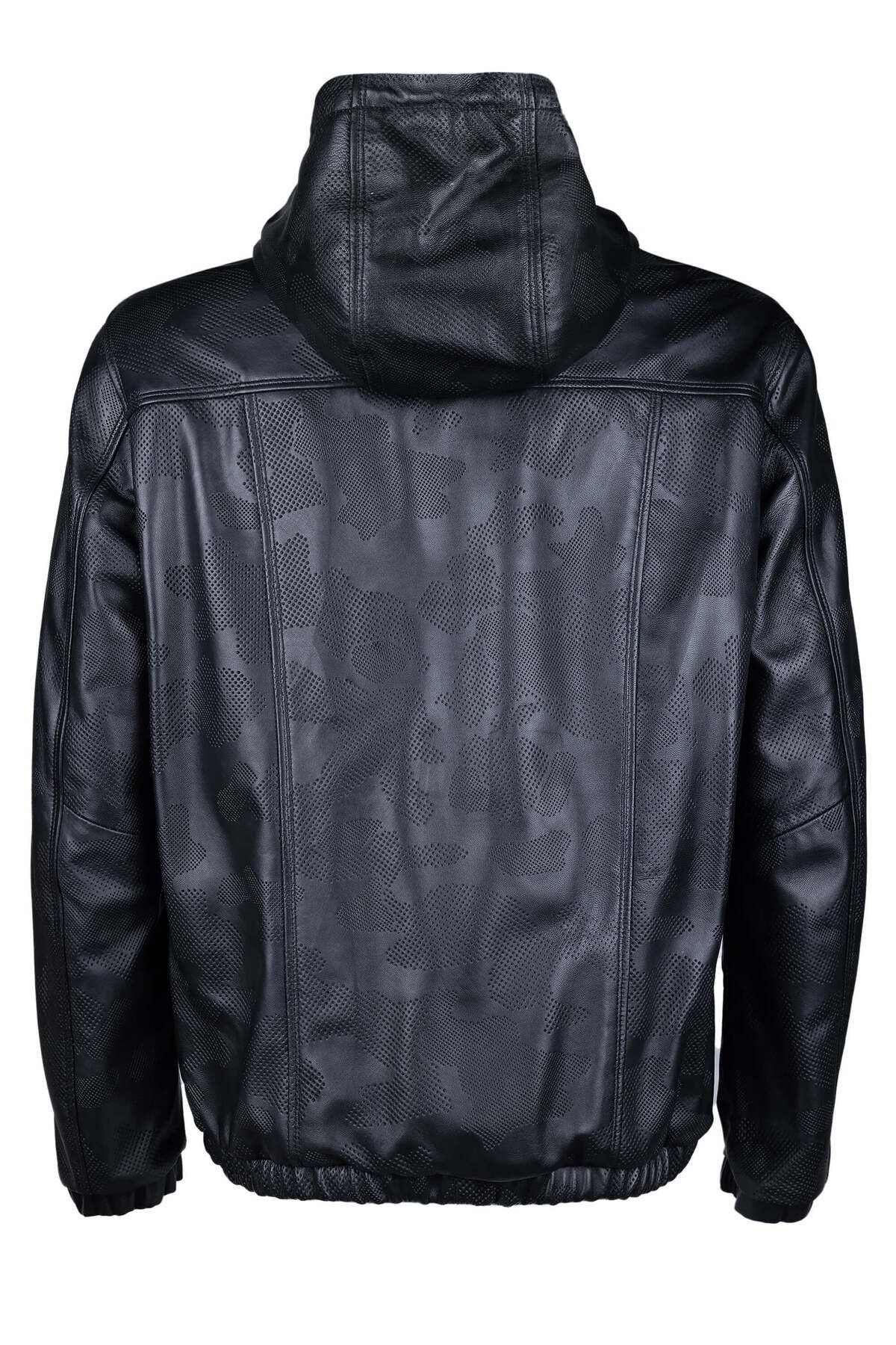 Tamer Tanca-Men's Genuine Leather Black Leather Coat 4