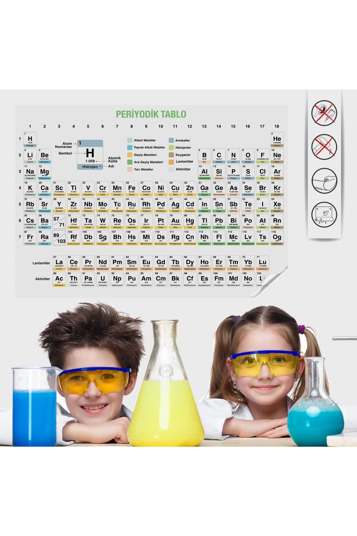 ZERO LAND Statik Kağıt Periyodik Tablo 70 CM X 100 CM TÜRKÇE 635117