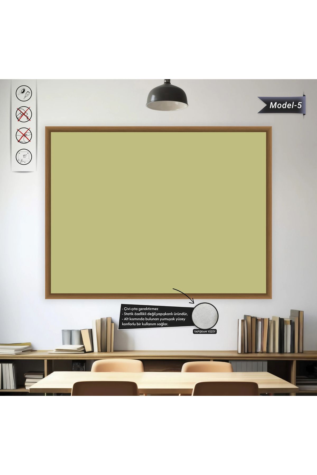 ZERO LAND Yapışkanlı Renkli Profesyonel Tahta ( Model -5) 40 CM X 60 CM FLKRY