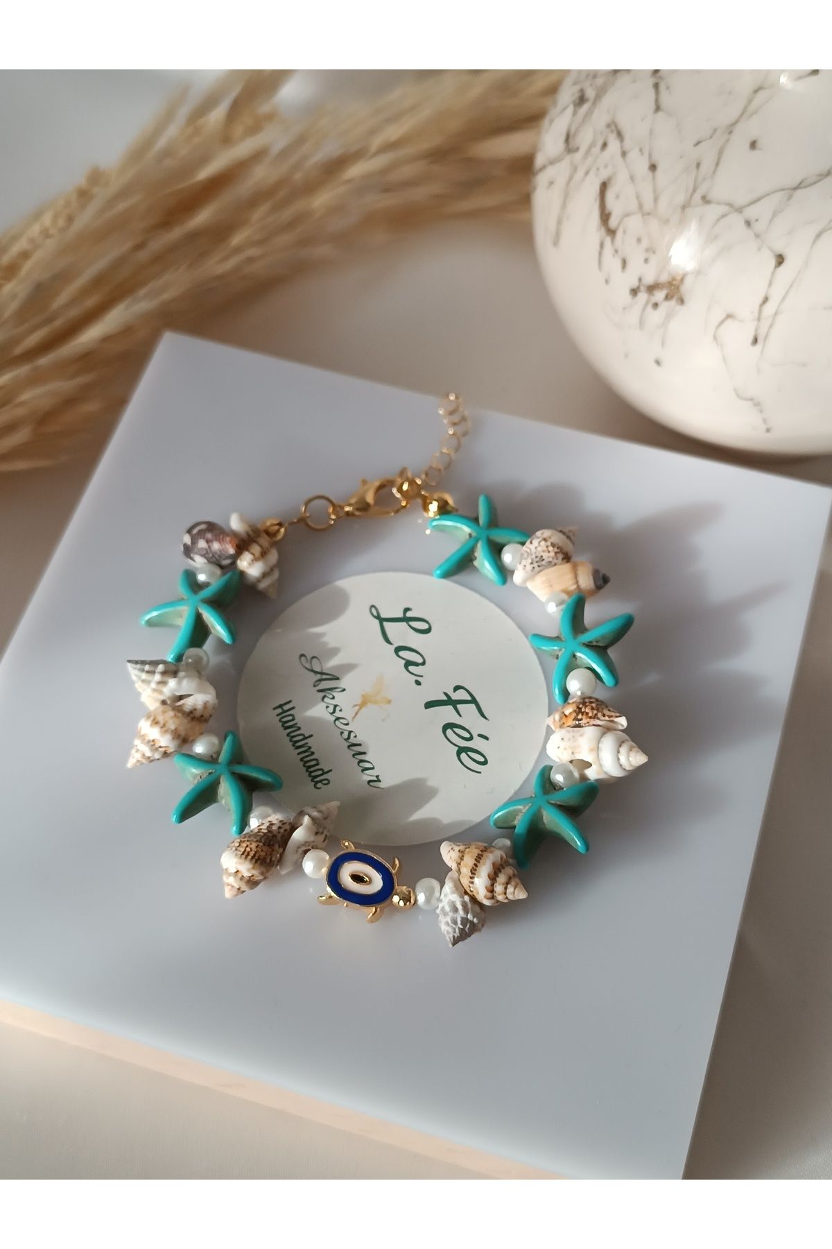 La fee aksesuar-Women's Bracelet Evil Eye Turtle Seashell & Starfish Bracelet 1