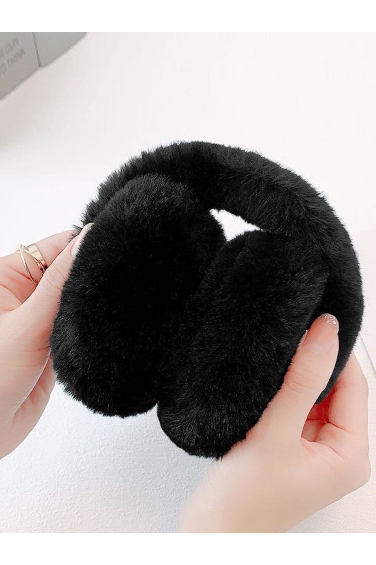 MSASTYLE Katlanır Peluş Tüylü Kışlık Kulaklık görsel 2