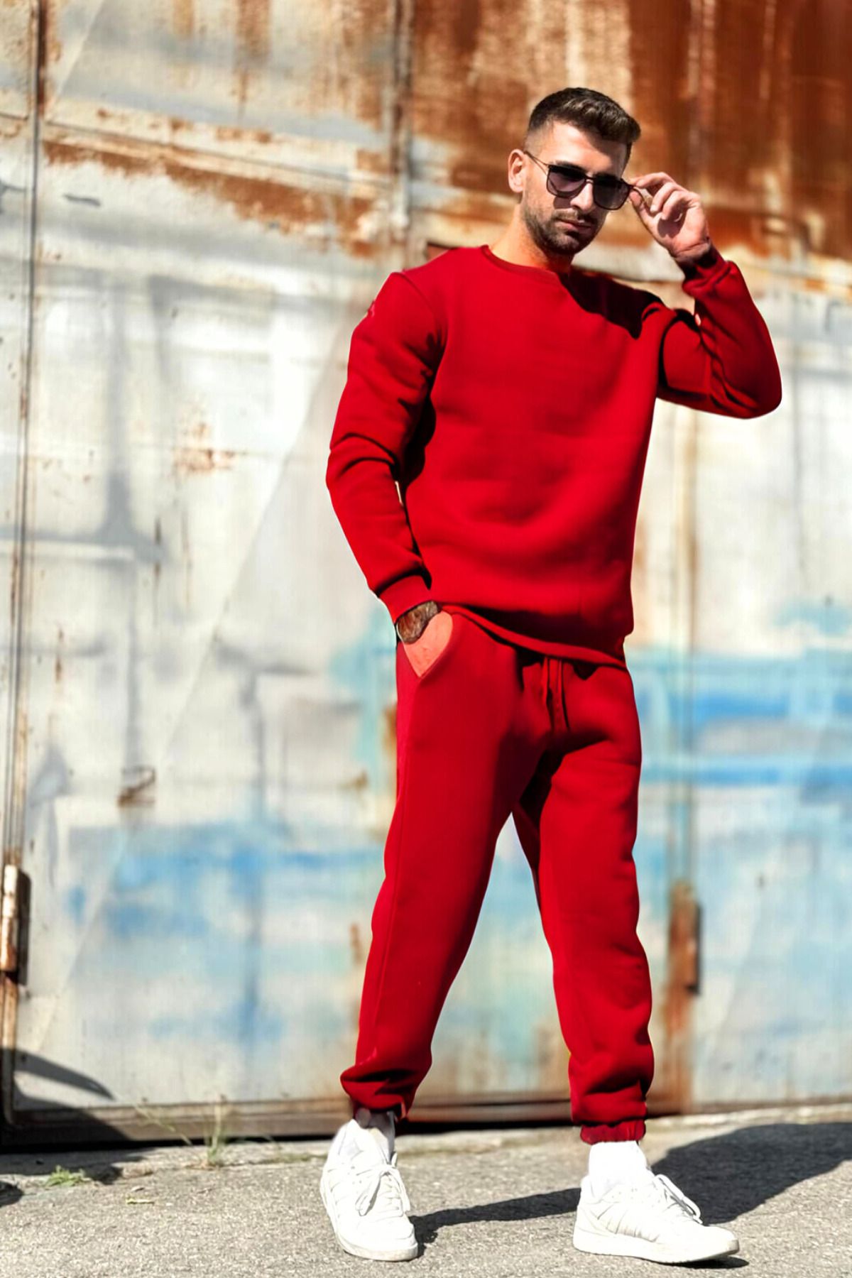 CMZ COLLECTİON-Men's Crew Neck 3 Yarn Tracksuit Set 4