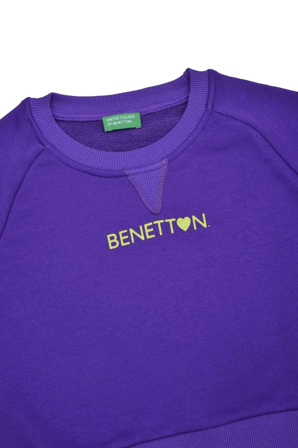 Benetton-سويت شيرت بناتي بنفسجي 3