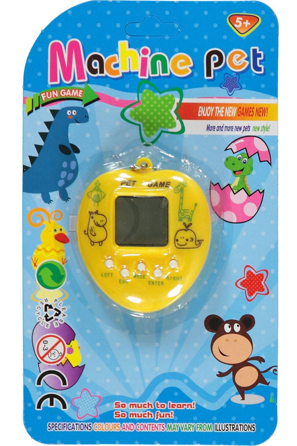 Can Toys Sarı Renk Sanal Bebek Oyunu 7 Cm 168 Oyunlu Tamagotchi