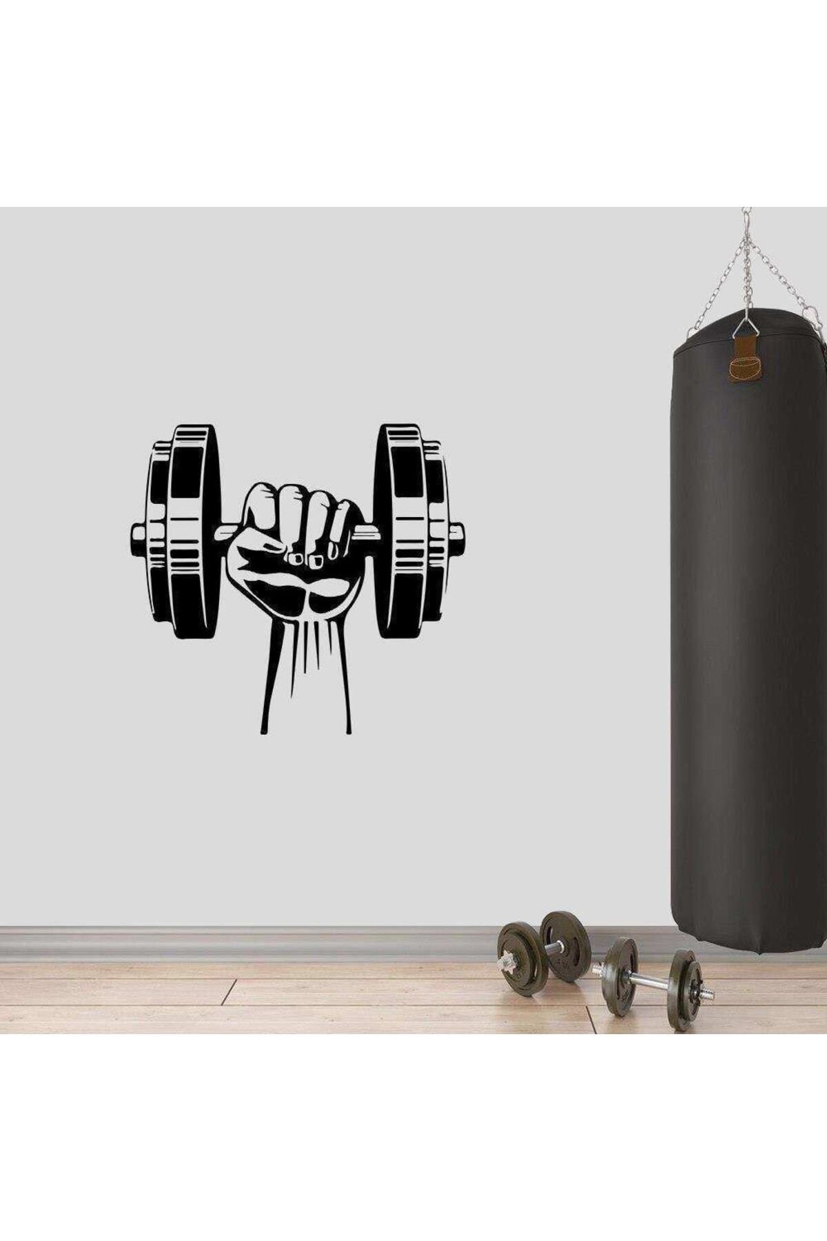 MLH STORE Dumbell Tutan El, Fitness Dekoratif Duvar Sticker, Çıkartma, Etiket